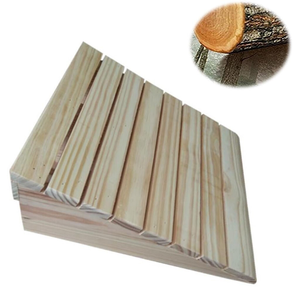 Solid Wood Door Ramp 31x30x10cm SlipâResistant Wooden Threshold Ramp for Wheelchair and Pet Access