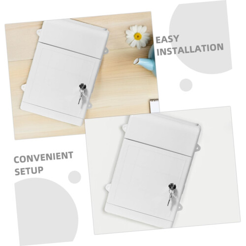 Large Capacity Wall Mounted Suggestion Box Set, Rainproof White Mail Box for Office and Community Use 2