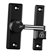 Luminous Door Latch Lock Black Zinc Alloy Flip Latch Heavy Duty Security for Hotel Room