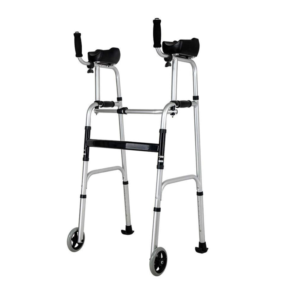 Folding Rollator Walker for Seniors, Lightweight Aluminum Frame with Height Adjustable Handles, 330 lbs Capacity