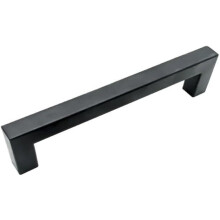 2 Pack Black Square Cabinet Door Handles and Drawer Pulls, Stainless Steel Heavy‑Duty Metal, Modern Black Finish for Kitchen Cupboard Wardrobe
