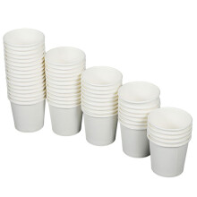 200pcs White Disposable Coffee Cups with Lids, Recyclable Paper Cups for Hot and Cold Drinks, Bulk for Party and Office