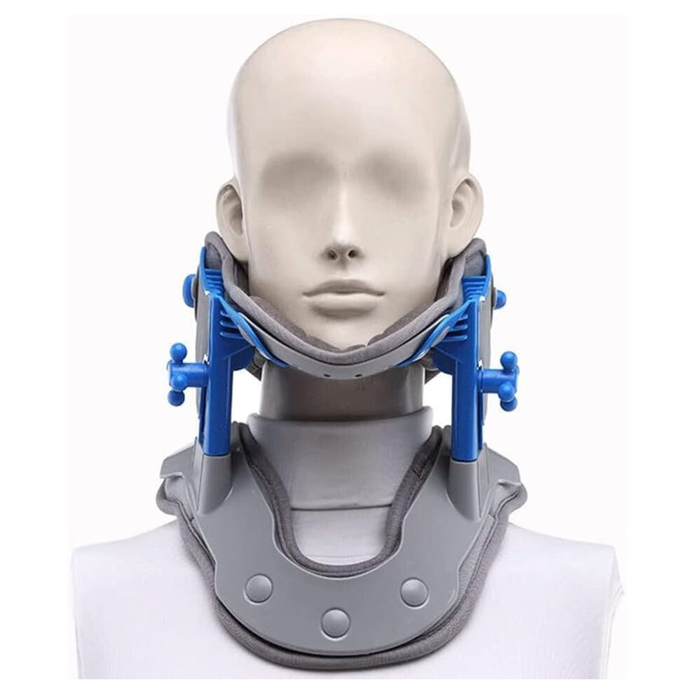 Neck Traction Device with Heat Therapy, Adjustable Cervical Stretcher with Memory Foam for Home Use