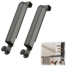2PCS Over the Door Clothes Hanger Folding Drying Rack, No Drill Aluminum SpaceSaving Towel Organizer