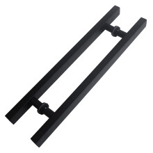 Black Glass Door Handle 90cm, Heavy Duty Stainless Steel Barn Door Handle with Ergonomic Comfort Grip