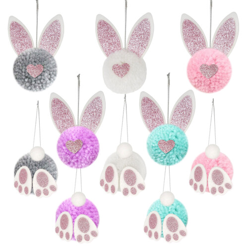 Festival Rabbit Rear Ears Decoration For Easter Spring-Gray 1