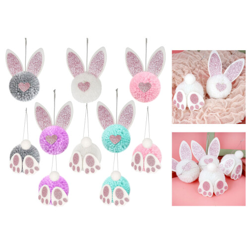 Festival Rabbit Rear Ears Decoration For Easter Spring-Gray 2