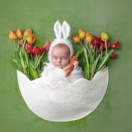 Baby Photoshoots Props Featuring Eggshell Design Blanket Soft 1