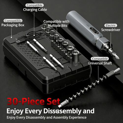 Portable Rechargeable Screwdriver Tool Ergonomic Grip Mini-1 2