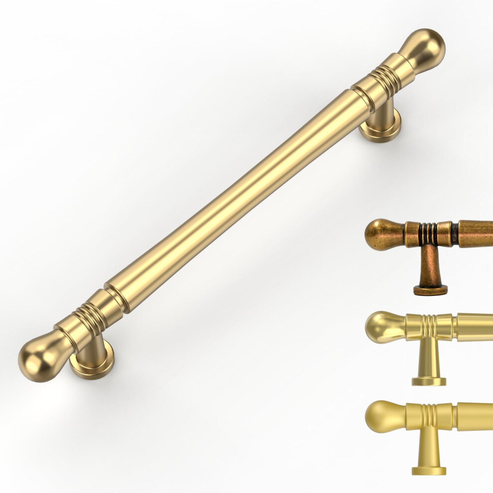 10 Pack 5 Inch Champagne Bronze Cabinet Handles And Drawer Pulls, Durable Zinc Alloy Hardware For Kitchen 9771547891475