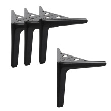 Metal Furniture Legs Set of 4, 8 Inch Black Adjustable Couch and Cabinet Legs, HeavyDuty RustResistant Support with FloorProtective Pads