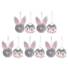 Festival Rabbit Rear Ears Decoration For Easter Spring-Gray