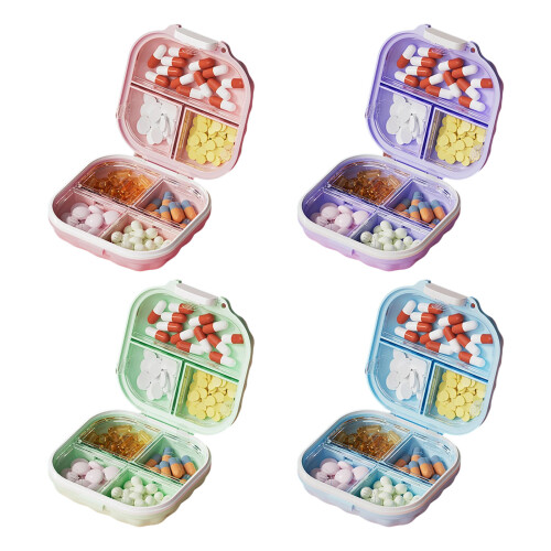 Portable Pills Case With 7 Day Compartments Leakproof-Pink 1