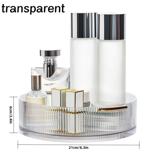 360 Rotating Clear Case for Beauty Products-Light Grey 2