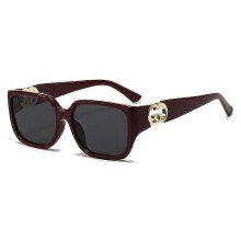 (Wine red frame 1) Versatile oversized square sunglasses for women with UV protection