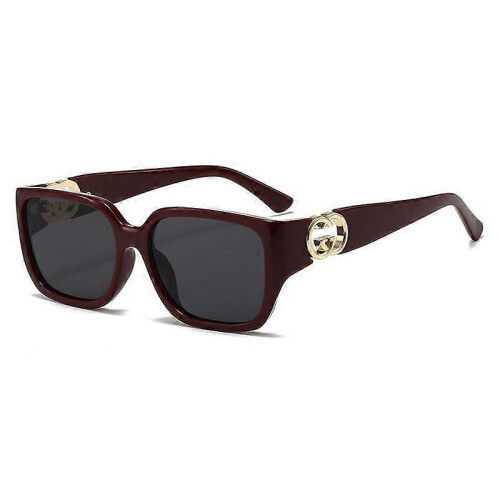 (Wine red frame 1) Versatile oversized square sunglasses for women with UV protection