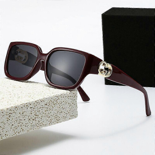 (Wine red frame 1) Versatile oversized square sunglasses for women with UV protection 1