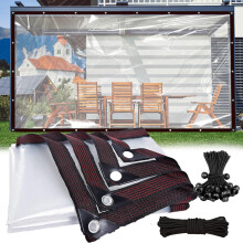 Clear Waterproof Tarp 4x4 FT Heavy Duty Transparent PVC Tarpaulin with Grommets for Outdoor Protection