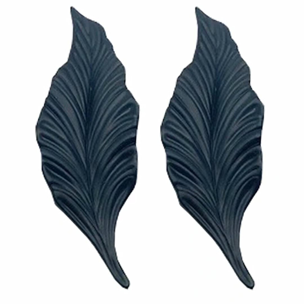 2 Pcs Antique Leaf Cabinet Handles Zinc Alloy Drawer Pulls Black Wardrobe Door Knobs Durable Home Upgrade 9351714515689