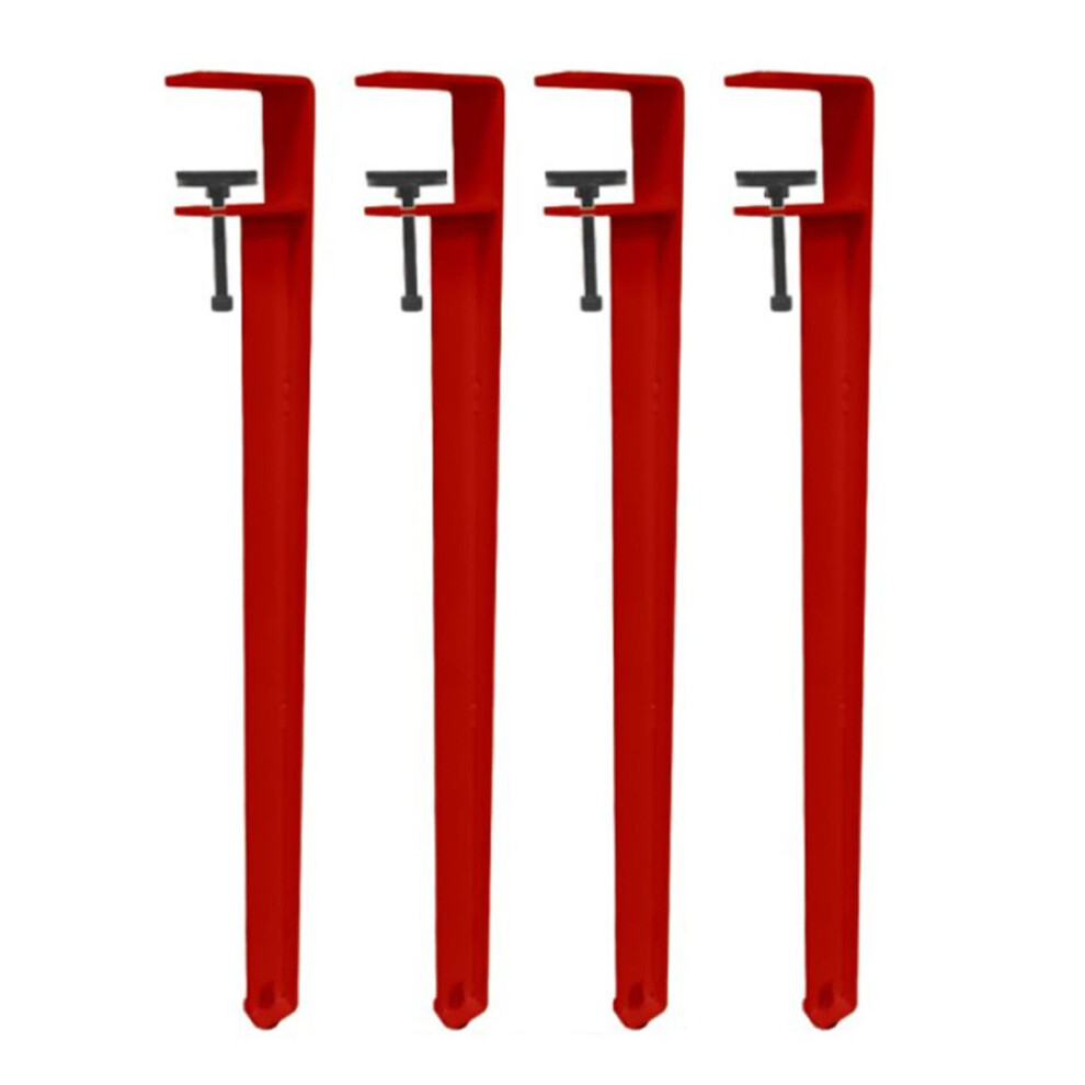Adjustable NoâDrill Table Legs 71Cm Red, Heavy Duty FâShape Metal Clamp On Desk Legs With 300Kg Load Capacity 9073542037545