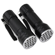 2 Pack 21 LED UV Flashlight 395nm Blacklight Torch for Pet Urine and Carpet Stain Detection