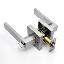 Durable Aluminum Alloy Interior Door Handle Lock Set for Bedroom Room Door, Universal Gold
