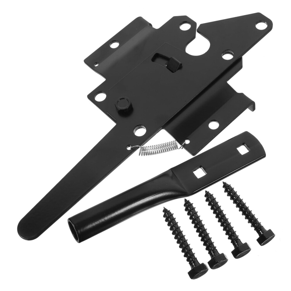 Heavy Duty Gate Hinge And Latch Set For Wooden Fence And Farm Gates, Secure Iron Strap Design 9073542037767