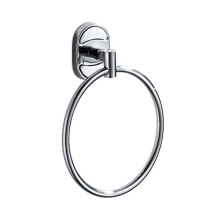 Chrome Towel Ring Wall Mounted Zinc Alloy Bathroom Towel Holder with Polished Finish and Modern Round Design