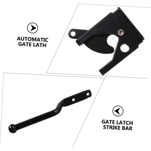 Heavy Duty Gate Latch Set, Automatic Gravity Lock, Rust‑Resistant Outdoor Fence Lock with Padlock, 2 Pack 2