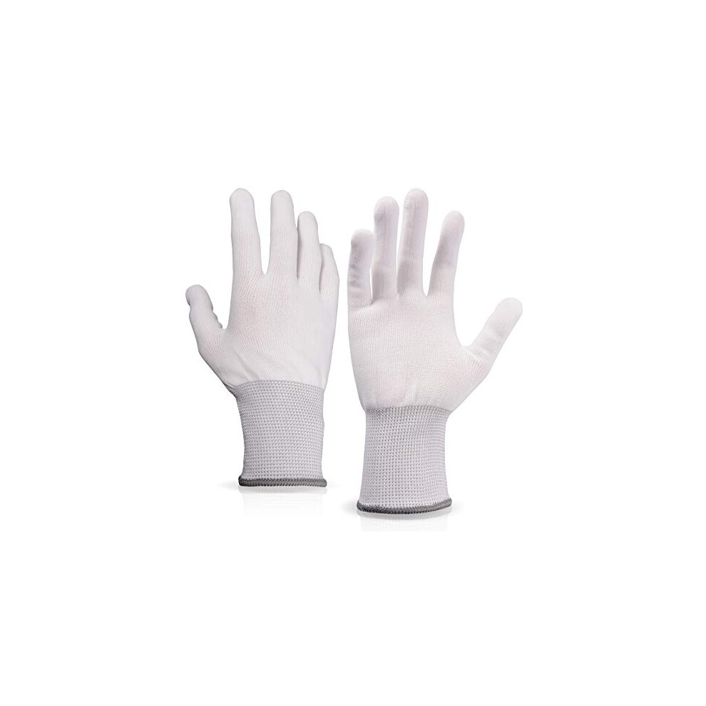 Window Tint And Vinyl Wrap Gloves Nylon White Anti Static Reusable Full Finger Grip 1 Pair 9351714516358