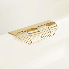 Brass Cabinet Pull Handles LeafStyle Decorative Design Solid Brass Gold Drawer Handles 40 96mm
