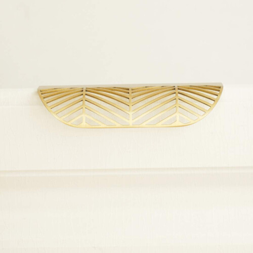 Brass Cabinet Pull Handles LeafStyle Decorative Design Solid Brass Gold Drawer Handles 40 96mm 1