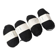 4Pcs Cotton Yarn 3mm Black - Skin-Friendly Knit