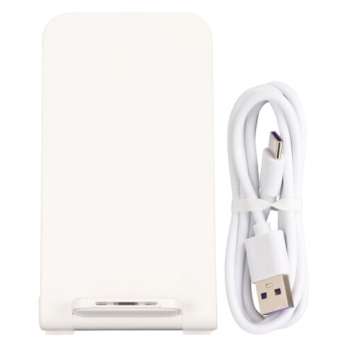 15W White Foldable Desktop Wireless Charger Stand 1