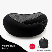 (Deep Black) Flyhugz Travel Neck Pillow Wander Plus Memory Foam Airplane Pillow for Sleeping Comfortable Neck Support on Trips 2025