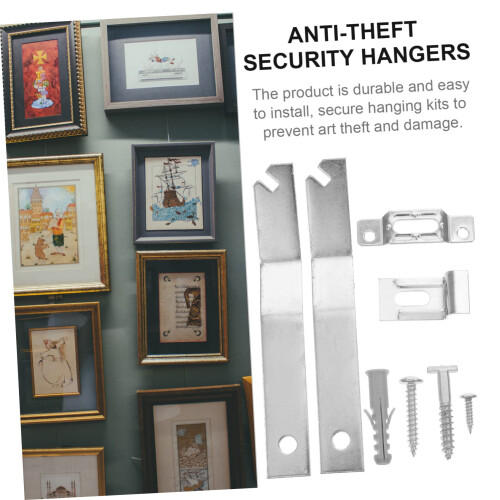 2 Sets AntiTheft Picture Hanging Kit with Secure Locking Design for Frames Artwork and Mirrors 2