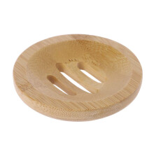 Wood Soap Dish Round Natural Wooden Soap Holder with Quick Drainage for Bathroom or Sink