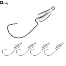 (14g) 10g 5pcs (C)$ Bullet lead crank hook lead head hook 5pcs bullet lead sinker with barbed high carbon steel fish hook lure fish hook 2025