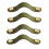 Green Leather Cabinet Pull Handles 160mm with Refined Leather Finish and Durable Brass Knobs 4 Pack 1