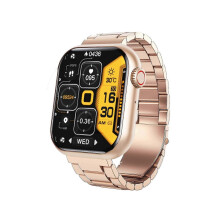 (unisex, Gold Steel) F57 Smart Watch 1.9 inch Bluetooth Call Blood Glucose Siri Voice Assistant Blood Oxygen Sport Smartwatch 2025