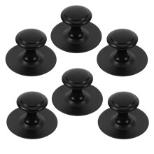 6pcs Black Stainless Steel Cabinet Handles and Modern Mushroom Drawer Pulls for Kitchen Dresser Wardrobe
