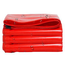 Heavy Duty Waterproof Tarp Red PVC Tarpaulin Cover with Reinforced Buckles for Outdoor Camping 9.8x9.8ft