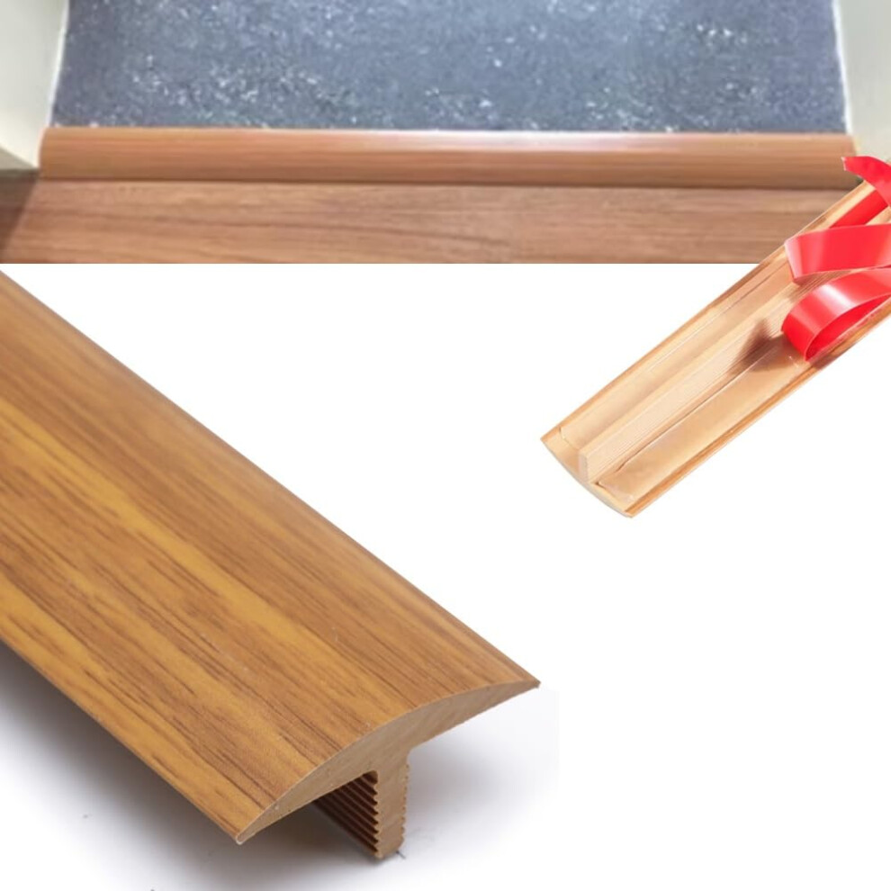 Self Adhesive Pvc Floor Transition Strip Waterproof Wood Grain Threshold Trim For Seamless Doorway Floors 9771547893066