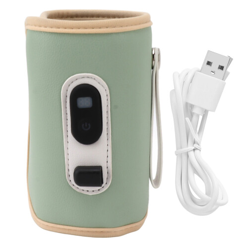Green USB Baby Bottle Warmer 14x8cm 5-Temp Display 2