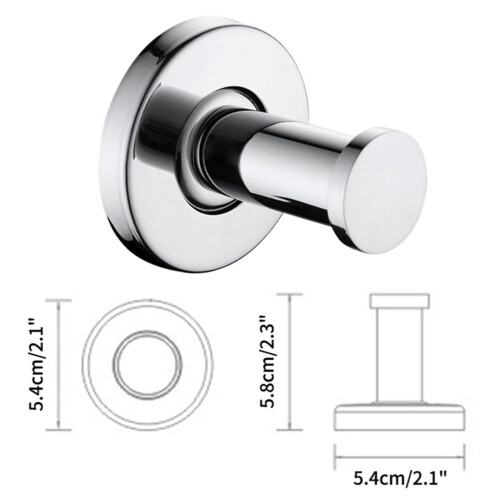 Stainless Steel Robe Hook Rustproof Mirror Finish Wall Mounted Bathroom Towel Hook Silver 1pcs 1