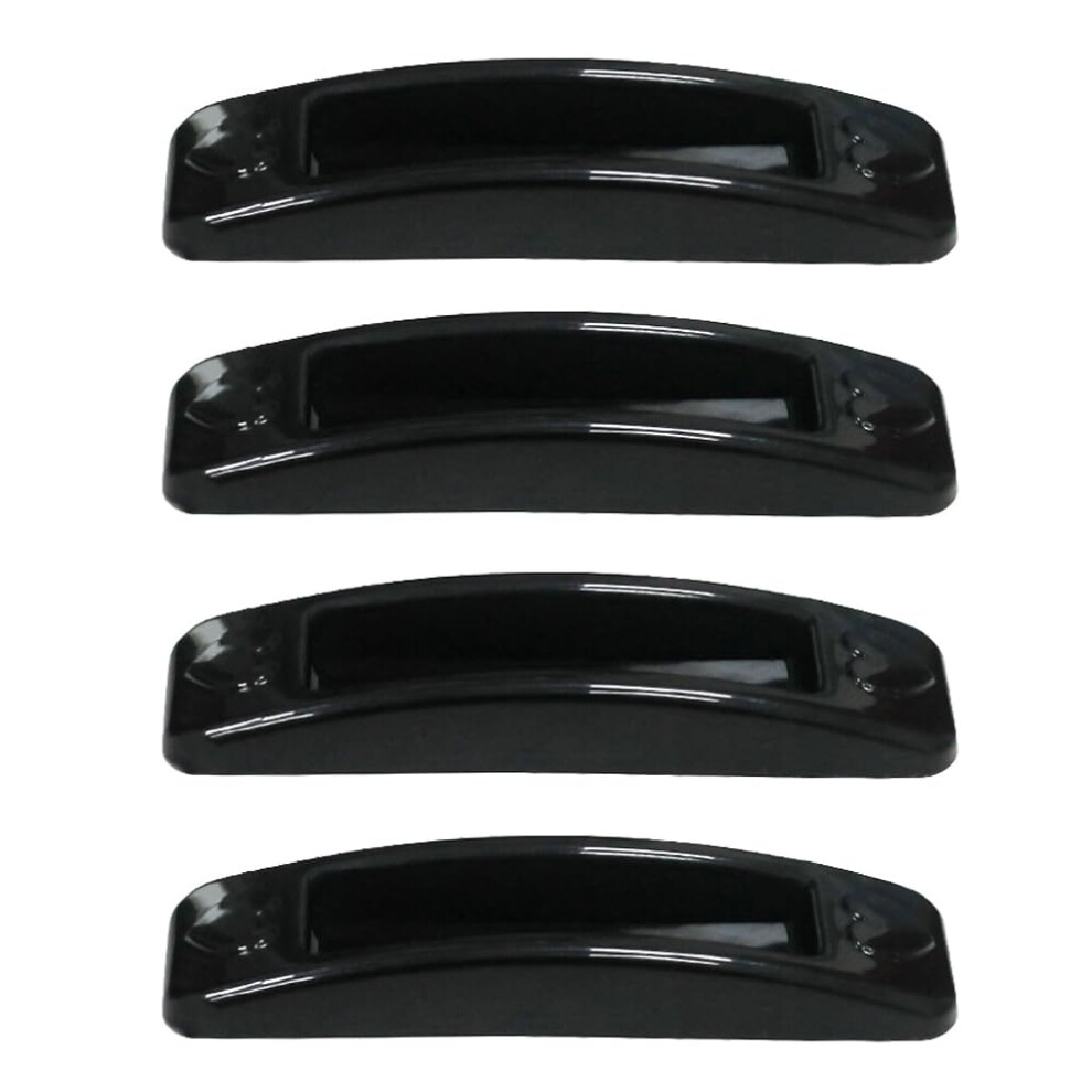 4Pcs Black Selfadhesive Cabinet Handles, Nodrill Drawer Pulls For Closet, Glass, Or Shower Doors 9073542038849