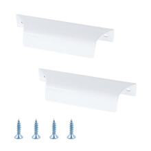 Aluminum Alloy Window Sash Lift Handle Set White 3Inch Hole Center Easy Installation Ergonomic Grip Durable Build 2Pcs
