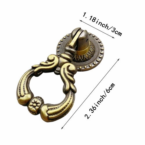 4pcs Vintage Zinc Alloy Cabinet Knobs and Decorative Dresser Drawer Pulls, RustResistant, Easy Installation 1