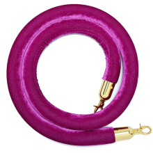 Purple Velvet Stanchion Rope 2.7m Gold Hooks Crowd Control Barrier Rope for Events Theaters Openings