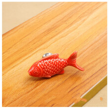 4 Pcs Fish Style Red Ceramic Cabinet Knobs Drawer Pulls Handles Glossy Finish Easy Install Decor